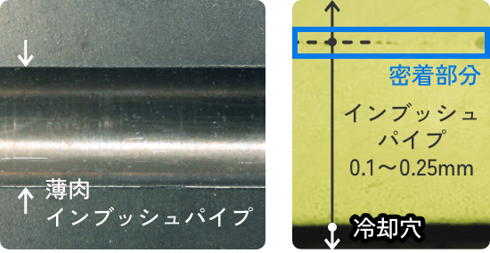 SGピンの冷却穴内部
